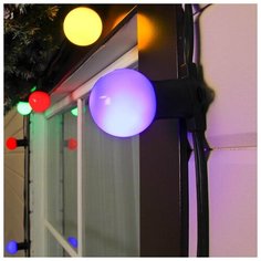 Luazon Lighting Гирлянда "Белт-лайт" 100 м , IP65, тёмная нить каучук, шаг 50 см, E27, 220 В