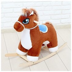 ZABIAKA Качалка «Лошадка», музыкальная, цвет коричневый