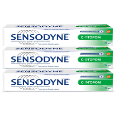 Зубная паста Sensodyne С фтором, для чувствительных зубов, 75 мл, 3 шт.