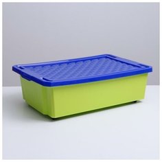 Little Angel Ящик для игрушек Little Angel «Лего» на колесах, 30 л, с крышкой, цвет фисташковый