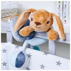 Крошка Я Растяжка - спираль мягкая с погремушкой на кроватку/коляску «Зайчик Пуша»