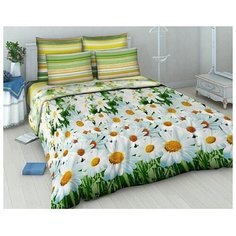 Василиса Постельное бельё 1,5 сп. «Василиса» Ромашковый вальс 145х215 см, 150х214 см, 70х70 см - 2 шт.