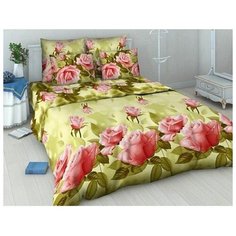 Василиса Постельное бельё 1,5сп Василиса «Нежная роза», 145х217см, 150х220см, 70х70см 2шт