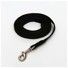 Зооник Поводок Зооник капроновый с латексной нитью, 3 м х 2 см, черный