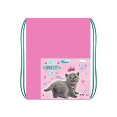 МО-23 Cat princess -мешок для обуви 2 отделения с карманом Оникс