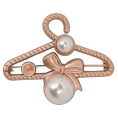 Брошь металл Вешалка с жемчугом TBY.91762 45х36мм цв. матовое золото уп. 5шт TBY TBY.91762