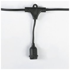 Luazon Lighting Гирлянда "Евро Белт Лайт", шаг 100 см, E14, 2W-УМС, 10 метров, 220V, нить тёмная