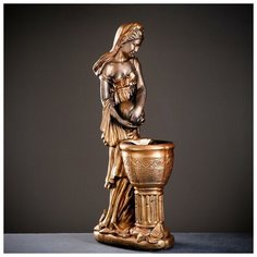 Хорошие сувениры Фигура с кашпо "Офелия с кувшином" черное золото 83см