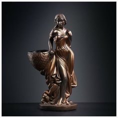 Хорошие сувениры Фигура с кашпо "Девушка с корзиной" бронза 64см