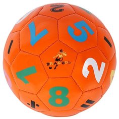 Мяч футбольный детский "Цифры" №2, диаметр 15 см, 100г, цвет оранжевый, ПВХ, мячик для детей, мячик футбольный маленький для малышей, мяч для игры на улице, мяч для игры в футбол, развивающая игрушка Компания Друзей