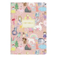 Тетрадь евро А5 40 л. BRUNO VISCONTI сшивка, клетка, Soft Touch, фольга, бежевая бумага 70 г/м2, "принцессы", 7-40-122