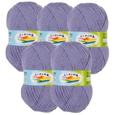 Пряжа Alpina Vera, 45 % хлопок, 55 % акрил, 100 г, 280 м, 5 шт., №50 серо-голубой