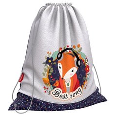 ErichKrause Мешок для обуви Music Fox 48443, серый/синий/оранжевый