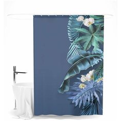 Шторка для ванной "Тропики", 145х180 см Сирень