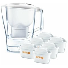 Кувшин Brita Aluna XL MX+, 3.5л белый+6 картриджей Макстра+жёсткость эксперт