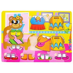 Пазл-вкладыш Щепочка "Медведица Модняшка" (размер рамки 29x22x1см.)