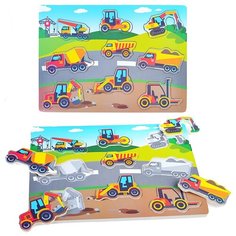 Пазл-вкладыш Щепочка "Строительная техника" D0510 (размер рамки 29,5x21,5см.)
