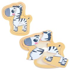 Пазл деревянный Щепочка в рамке "Зебра" рамка (12х15,5см.)