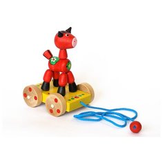 Деревянная игрушка каталка КЛИМО - Лошадка 15 см - ручная работа, натуральный материал