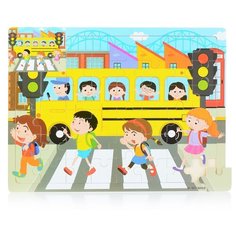 Пазл в рамке Щепочка "Школьный автобус" (D0714)