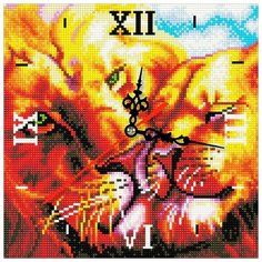 Алмазная мозаика Color Kit часы Львиная нежность 30х30 WP303012