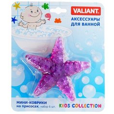 Valiant Мини-коврик для ванной комнаты Звездочки 6 шт цвет розовый фиолетовый зеленый