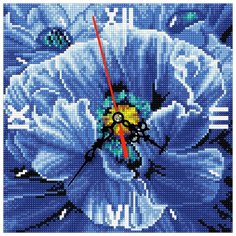 Алмазная мозаика Color Kit часы Тайна синего мака 30х30 WP303018