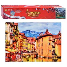 Алмазная мозаика Рыжий кот 30*40 см, "Старинный город на воде" без подрамника (WL001)