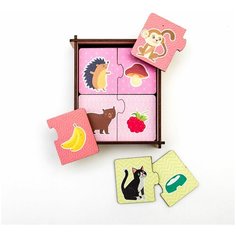 WoodlandToys Набор пазлов "Кто что ест"