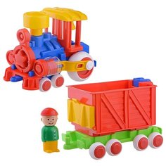 Паровозик Ромашка с 1 вагоном ФОРМА