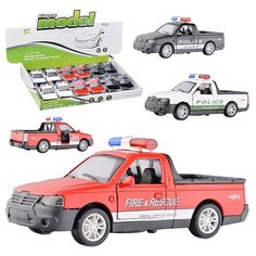 Машина Oubaoloon металлическая, инерционная, свет, звук, в коробке (998-19)