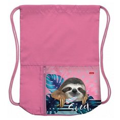 Мешок для сменной обуви 34х41 см с карманом на молнии 2 отделения -Ленивец- Hatber