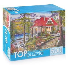 Пазлы Рыжий кот 500 деталей, TOPpuzzle "Чудесный домик в горах" (ХТП500-5729)