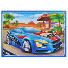 Пазл-рамка 12 "Тачка в пустыне" Рыжий кот