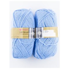 Пряжа "Уютная" 100г, 230м., (2 мотка)., ПЕХОРКА, 05-Голубой