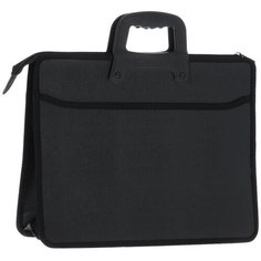 Папка-портфель на молнии "Centrum", 2 отделения, с ручкой, цвет: черный