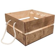 КО-3 Деревянная заготовка из фанеры Кашпо с ручками 20,6*20*12см (дуб) Astra & Craft