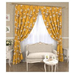 Комплект штор с подхватами 12401, 145*260 см, штора 2 шт, подхват 2 шт. Сирень