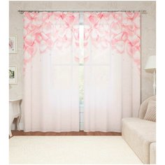 Фотошторы Сирень "Лепестки роз" 150*260 2 шт. Шелковистые