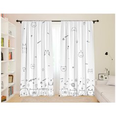 Фотошторы для детской "Котята", 145*260 2 шт. Сирень