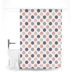 Шторка для ванной Сирень "Розовый горошек"