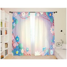 Фотошторы Сирень для детской "Пластилиновые цветы", 145*260 2 шт.