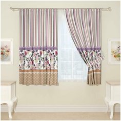 Фотошторы Сирень для кухни, 145*160 см, 2 шт.