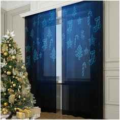 Фототюль Сирень "Зимние причуды", 145*260 2 шт.