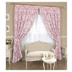 Шторы Сирень с подхватами, 145*260 см, 2 шт, подхват 2 шт.