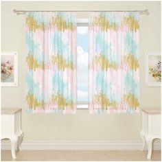 Фототюль для кухни 14728, 145*160 см, 2 шт. Сирень