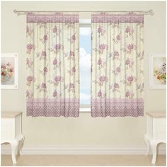 Фототюль для кухни 02213, 145*160 см, 2 шт. Сирень