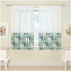 Фототюль Сирень для кухни, 145*160 см, 2 шт.