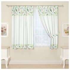 Комплект штор для кухни 13239, штора 2 шт, подхват 2 шт. Сирень