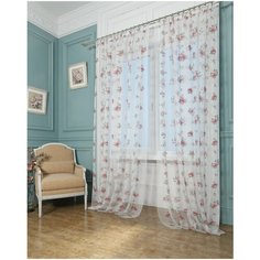 Фототюль "Розы прованс", 145* 260 2шт. Сирень